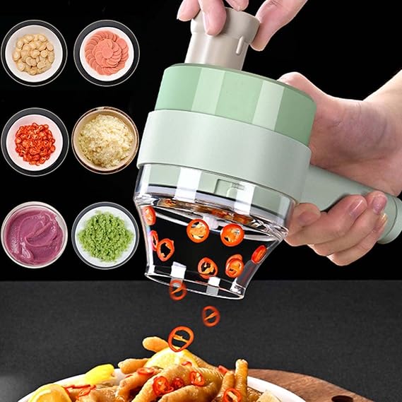 4-in-1 Handheld Electric Vegetable Cutter