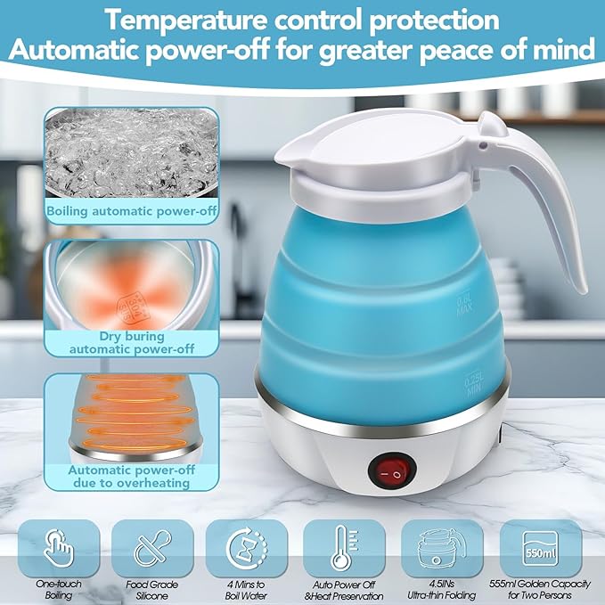 Collapsible Silicone Travel Electric Kettle