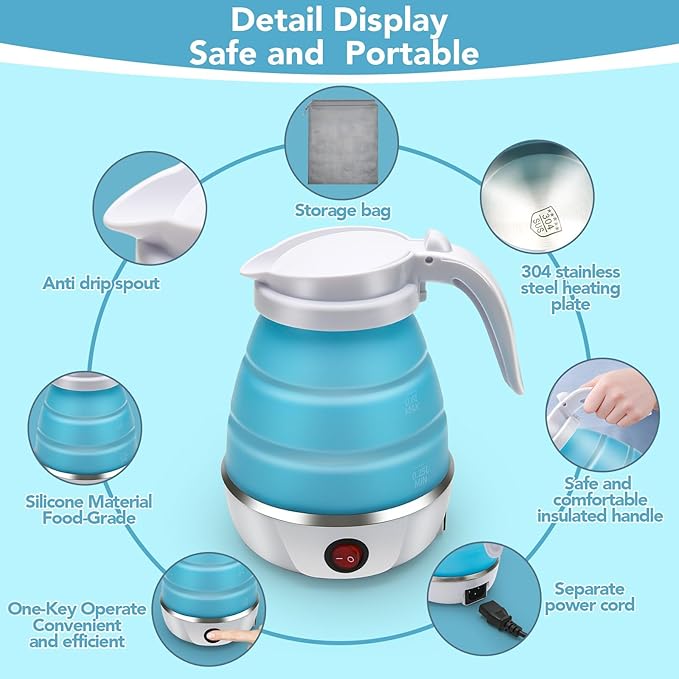 Collapsible Silicone Travel Electric Kettle