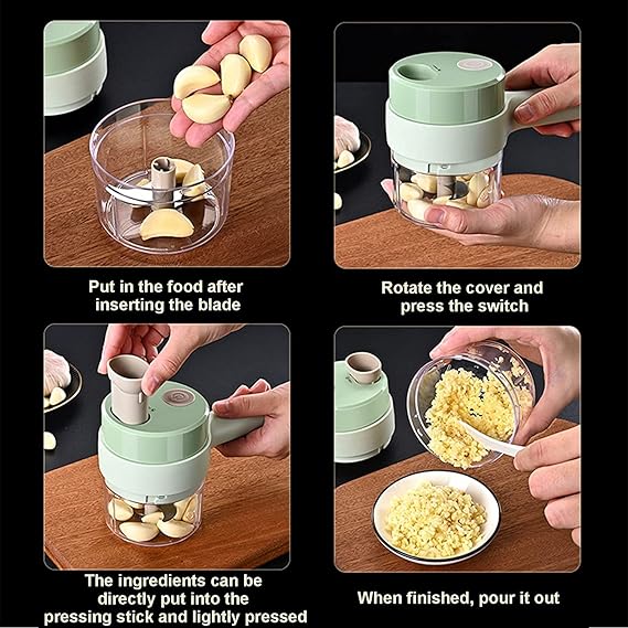4-in-1 Handheld Electric Vegetable Cutter